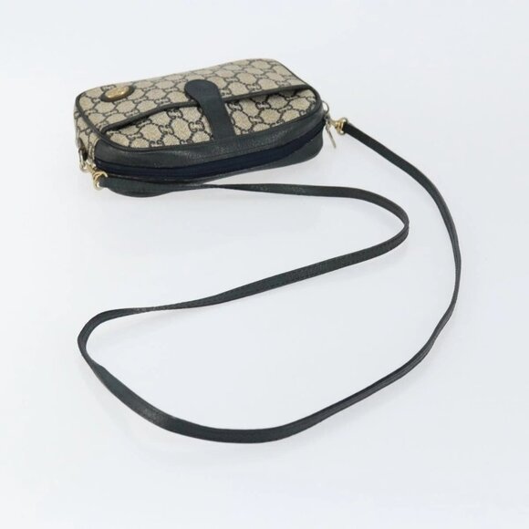 GUCCI GG Plus Supreme Shoulder Bag PVC Navy Gold Auth 146819 - Picture 6 of 16